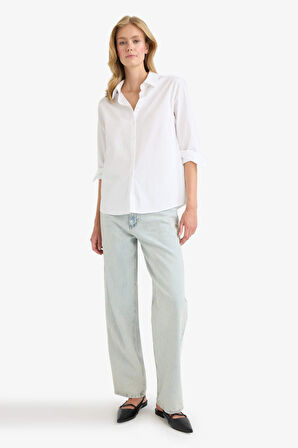 Regular Fit Poplin Uzun Kollu Gömlek