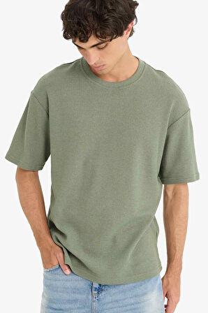 Boxy Fit Bisiklet Yaka Kısa Kollu Tişört