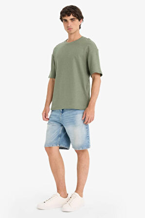 Boxy Fit Bisiklet Yaka Kısa Kollu Tişört