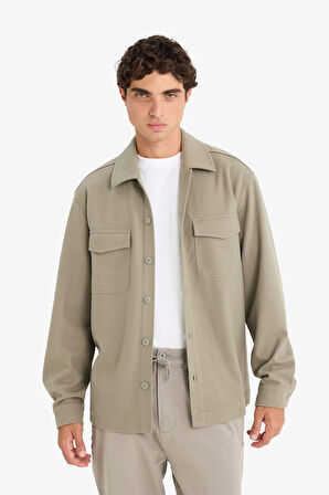 Regular Fit Düğmeli Gömlek Ceket