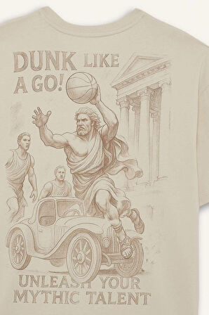 Boxy Fit Bisiklet Yaka Baskılı Kısa Kollu Tişört