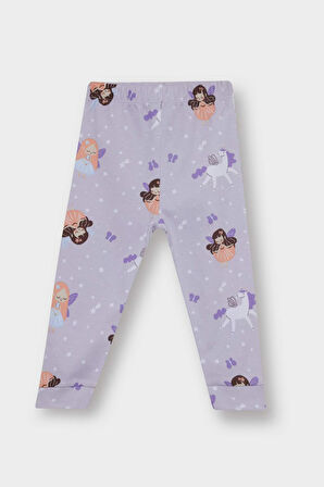 Kız Bebek Pijama Takımı Desenli Uzun Kollu Üst Uzun Alt