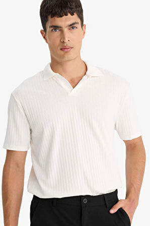Regular Fit Krinkıl Kısa Kollu Polo Tişört
