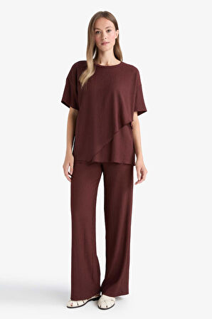 Straight Fit Düz Paça Bürümcük Pantolon