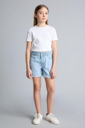 DeFacto Paperbag Jean Şort Kız Çocuk B8113A826SMNM63