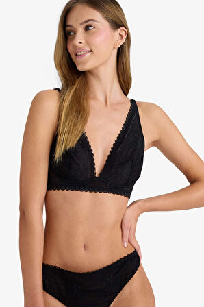 Bağcıklı Dantelli Kapsız Pedsiz Balenli Bralet Fall in Love