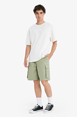 Kargo Fit Gabardin Bermuda Şort