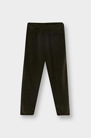 Erkek Bebek 2'li Takım Nakışlı Polar  Dik Yaka Düğmeli Sweatshirt Eşofman Altı