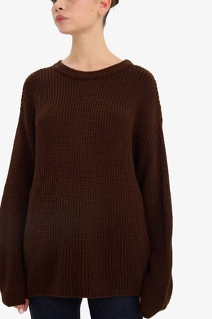 DeFacto Regular Fit Bisiklet Yaka Selanik Kumaş Triko Kazak H6905AZ25WNBN334