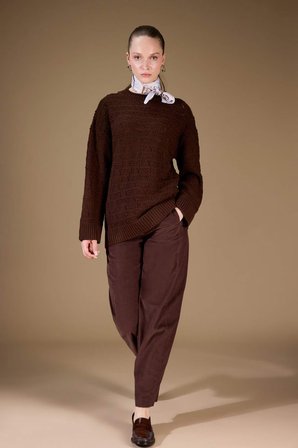DeFacto Regular Fit Bisiklet Yaka Ajurlu Triko Tunik G0710AX25WNBN330