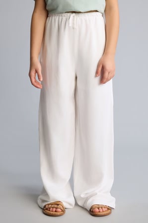 DeFacto Wıde Leg Geniş Paça Keten Karışımlı Pantolon Kız Çocuk H1224A826SMWT34
