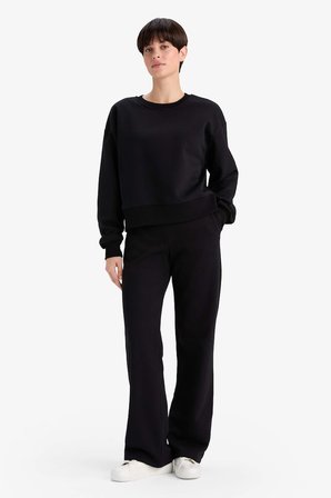 DeFacto Boxy Fit Kalın Basıc Sweatshirt B8568AX25AUBK81