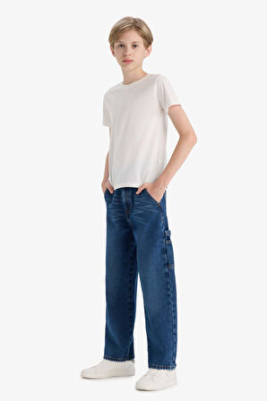 Erkek Çocuk Wide Leg Düz Paça Jean Pantolon