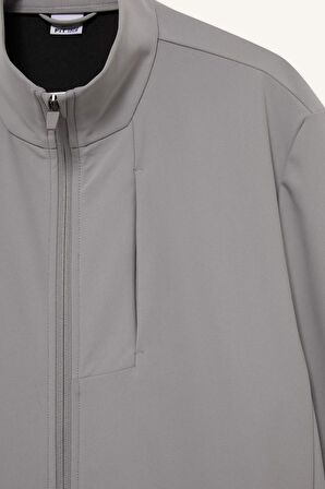 DeFactoFit Standart Fit Dik Yaka Fermuarlı Sweatshirt