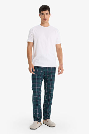 Pijama Takımı Regular Fit Kısa Kollu Üst Kareli Uzun Alt