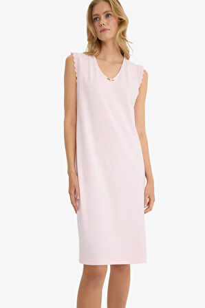 Fall in Love Regular Fit V Yaka Kısa Kollu Elbise