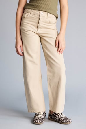 DeFacto %100 Pamuk 90's Wıde Leg Gabardin Pantolon Kız Çocuk G0603A826SPER41