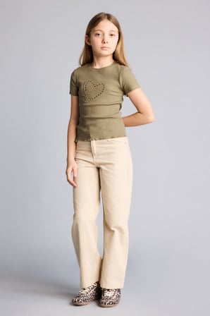 DeFacto %100 Pamuk 90's Wıde Leg Gabardin Pantolon Kız Çocuk G0603A826SPER41
