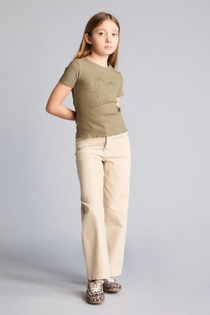 DeFacto %100 Pamuk 90's Wıde Leg Gabardin Pantolon Kız Çocuk G0603A826SPER41