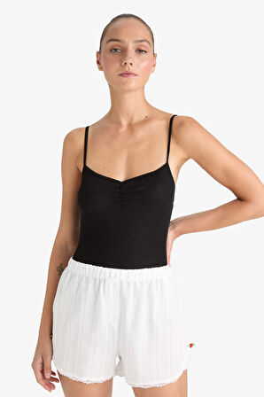 Regular Fit Beli Lastikli Şort Pijama Altı-Fall in Love