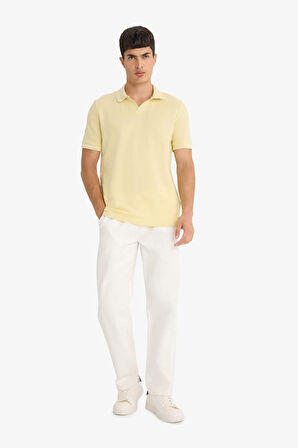Regular Fit Polo Yaka Bubble Kısa Kollu Polo Tişört