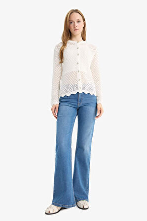 Regular Fit Bisiklet Yaka Triko Hırka