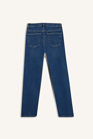 Comfort Straight Normal Bel Bilek Boy Jean Yıkamalı Pantolon