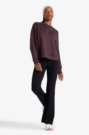 DeFactoFit Flare Fit Toprlayıcı Yüksek Bel İspanyol Paça Standart Boy Ribana Sporcu Pantolon