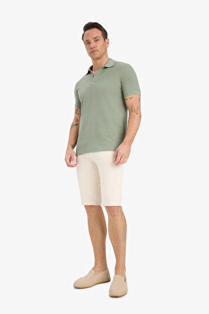 DeFacto Regular Fit Polo Yaka Kısa Kollu Dokulu Waffle Tişört D7652AX25SPKH434