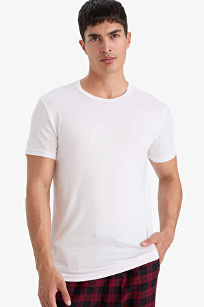 Premium Slim Fit Dar Kesim Bisiklet Yaka Modal Üst