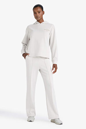 DeFactoFit Standart Fit Kapüşonlu Baskılı Skuba Dalgıç Kumaş Sporcu Sweatshirt