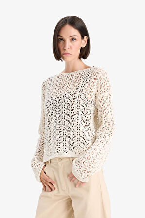 Regular Fit Kayık Yaka Kazak