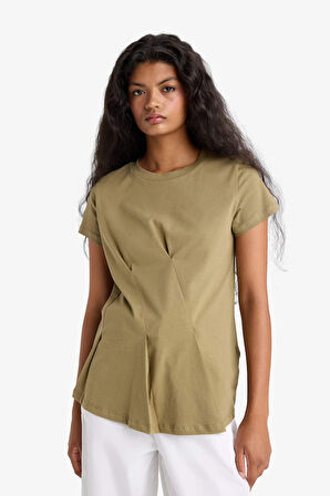 Regular Fit Bisiklet Yaka Penye Kısa Kollu Tişört