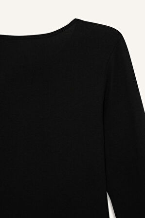 Bisiklet Yaka Uzun Kollu Üst-Fall in Love