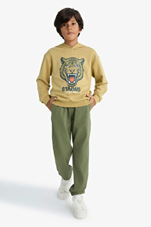Erkek Çocuk Kapüşonlu Baskılı Sweatshirt