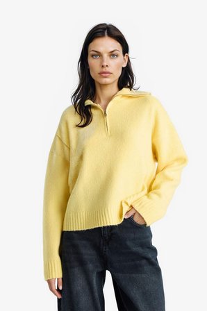 DeFacto Oversize Polo Yaka Yarım Fermuarlı Triko Kazak A8180AX25WNYL83