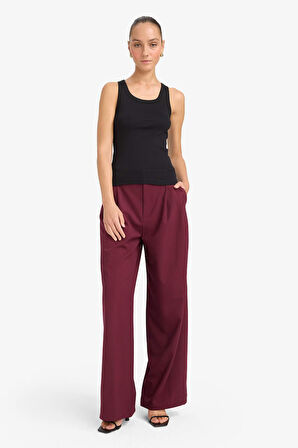 Wide Leg Çift Cepli Yüksek Bel Uzun Boy Pantolon