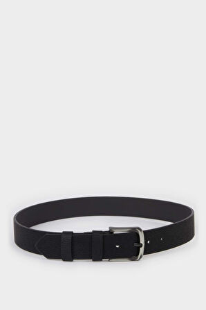 Erkek Dikdörtgen Toka Suni Deri Günlük Kemer