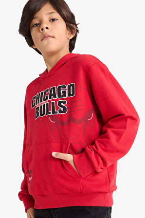 Erkek Çocuk NBA Chicago Bulls Kapüşonlu Sweatshirt