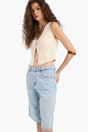 Coool Slim Fit Dar Kesim V Yaka Yelek