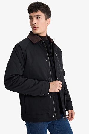 Regular Fit Polo Yaka Fermuarlı Mont