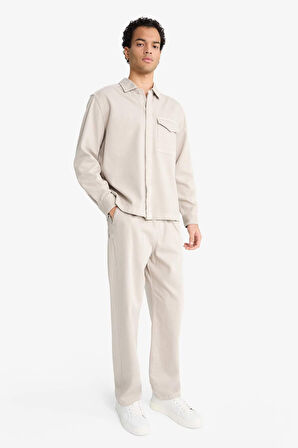 Baggy Fit Geniş Paça Gabardin Pantolon