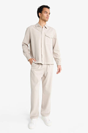 Baggy Fit Geniş Paça Gabardin Pantolon