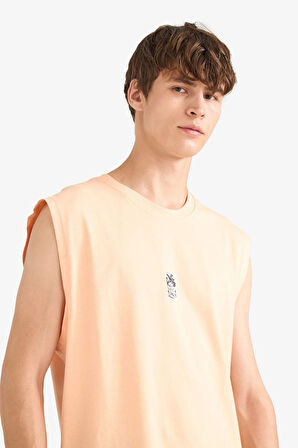 Boxy Fit Baskılı Bisiklet Yaka Atlet