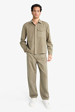 Baggy Fit Geniş Paça Gabardin Pantolon