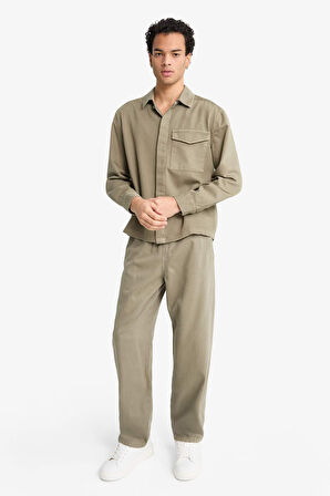 Baggy Fit Geniş Paça Gabardin Pantolon
