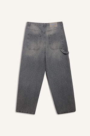 Skater Fit Geniş Kalıp Yüksek Bel Geniş Paça Jean Pantolon
