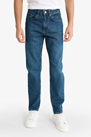 Slim Tapered Fit Dar Kalıp Normal Bel Daralan Paça Jean Pantolon