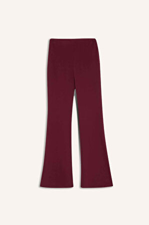 DeFactoFit Flare Fit Toprlayıcı Yüksek Bel İspanyol Paça Standart Boy Ribana Sporcu Pantolon