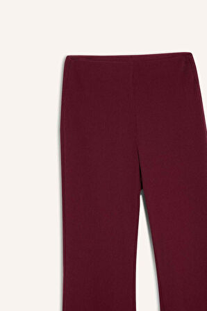 DeFactoFit Flare Fit Toprlayıcı Yüksek Bel İspanyol Paça Standart Boy Ribana Sporcu Pantolon